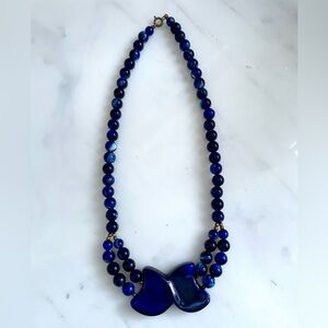 Elegant Blue Beaded Necklace